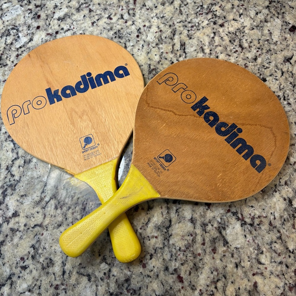 Vintage Pro Kadima Wooden Paddles Sports Decor
